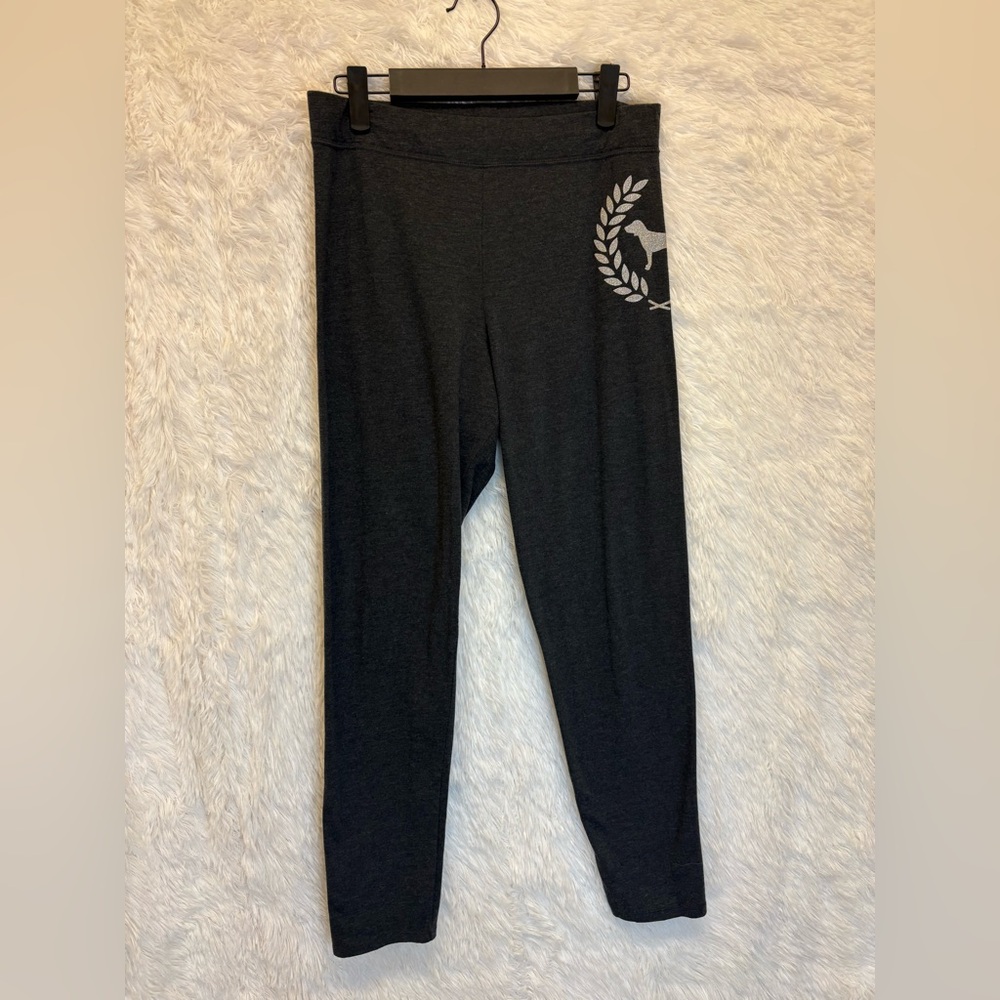 PINK Victoria's Secret Glitter Dog Charcoal Leggings | Size Large ✨🩶🐶